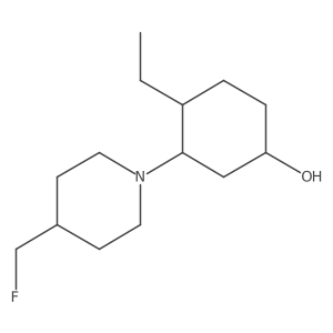 4-Ethyl-3-[4-(fluoromethyl)piperidin-1-yl]cyclohexan-1-ol结构式