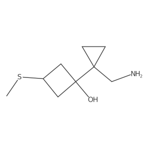 1-[1-(Aminomethyl)cyclopropyl]-3-(methylsulfanyl)cyclobutan-1-ol结构式