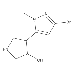 4-(3-bromo-1-methyl-1H-pyrazol-5-yl)pyrrolidin-3-ol Structure