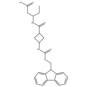 (3S)-3-{[(1rs,3rs)-3-({[(9H-fluoren-9-yl)methoxy]carbonyl}amino)cyclobutyl]formamido}pentanoic acid结构式