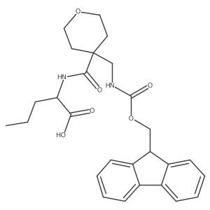 (2S)-2-({4-[({[(9H-fluoren-9-yl)methoxy]carbonyl}amino)methyl]oxan-4-yl}formamido)pentanoic acid结构式