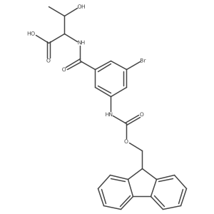 (2S,3R)-2-{[3-bromo-5-({[(9H-fluoren-9-yl)methoxy]carbonyl}amino)phenyl]formamido}-3-hydroxybutanoic acid Structure