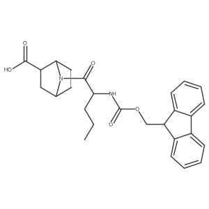 7-[(2R)-2-({[(9H-fluoren-9-yl)methoxy]carbonyl}amino)pentanoyl]-7-azabicyclo[2.2.1]heptane-2-carboxylic acid结构式