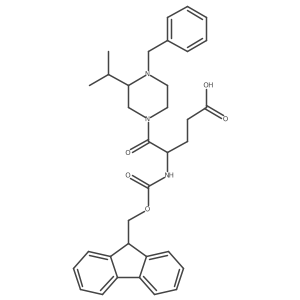 5-[4-benzyl-3-(propan-2-yl)piperazin-1-yl]-4-({[(9H-fluoren-9-yl)methoxy]carbonyl}amino)-5-oxopentanoic acid结构式