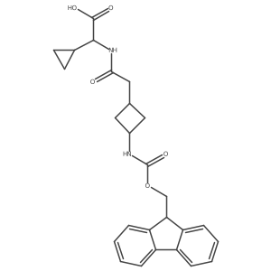 2-cyclopropyl-2-{2-[3-({[(9H-fluoren-9-yl)methoxy]carbonyl}amino)cyclobutyl]acetamido}acetic acid结构式