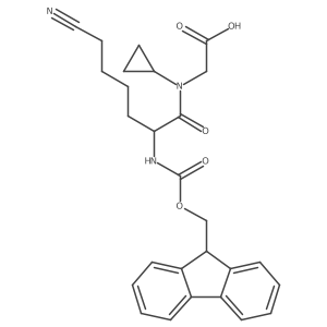 2-[6-cyano-N-cyclopropyl-2-({[(9H-fluoren-9-yl)methoxy]carbonyl}amino)hexanamido]acetic acid结构式