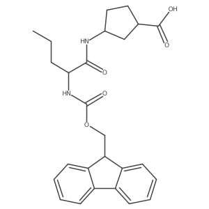 3-[2-({[(9H-fluoren-9-yl)methoxy]carbonyl}amino)pentanamido]cyclopentane-1-carboxylic acid结构式