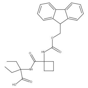 2-ethyl-2-{[1-({[(9H-fluoren-9-yl)methoxy]carbonyl}amino)cyclobutyl]formamido}butanoic acid Structure