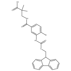 3-{[4-bromo-3-({[(9H-fluoren-9-yl)methoxy]carbonyl}amino)phenyl]formamido}-2,2-dimethylpropanoic acid Structure