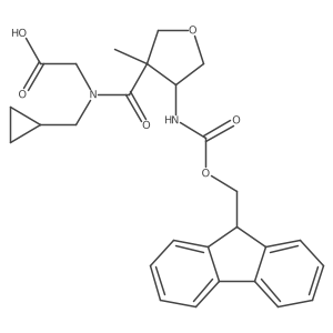 2-[N-(cyclopropylmethyl)-1-[4-({[(9H-fluoren-9-yl)methoxy]carbonyl}amino)-3-methyloxolan-3-yl]formamido]acetic acid Structure