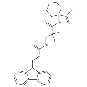 1-[3-({[(9H-fluoren-9-yl)methoxy]carbonyl}amino)-2,2-difluoropropanamido]cyclohexane-1-carboxylic acid Structure