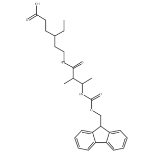 4-ethyl-6-[3-({[(9H-fluoren-9-yl)methoxy]carbonyl}amino)-2-methylbutanamido]hexanoic acid Structure