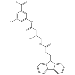 3-chloro-5-[4-({[(9H-fluoren-9-yl)methoxy]carbonyl}amino)-3-hydroxybutanamido]benzoic acid Structure