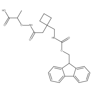 2-[(2-{1-[({[(9H-fluoren-9-yl)methoxy]carbonyl}amino)methyl]cyclobutyl}acetamido)oxy]propanoic acid结构式