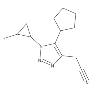 2-[5-cyclopentyl-1-(2-methylcyclopropyl)-1H-1,2,3-triazol-4-yl]acetonitrile Structure