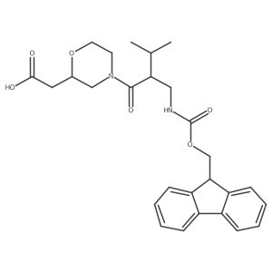 2-(4-{2-[({[(9H-fluoren-9-yl)methoxy]carbonyl}amino)methyl]-3-methylbutanoyl}morpholin-2-yl)acetic acid Structure