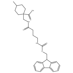1-{[4-({[(9H-fluoren-9-yl)methoxy]carbonyl}amino)butanamido]methyl}-4-methylcyclohexane-1-carboxylic acid结构式