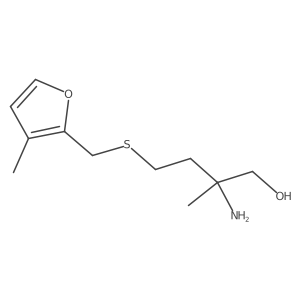 2-Amino-2-methyl-4-{[(3-methylfuran-2-yl)methyl]sulfanyl}butan-1-ol结构式