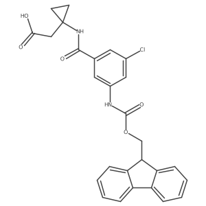 2-{1-[3-chloro-5-({[(9H-fluoren-9-yl)methoxy]carbonyl}amino)benzamido]cyclopropyl}acetic acid结构式