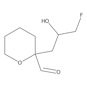 2-(3-Fluoro-2-hydroxypropyl)oxane-2-carbaldehyde Structure