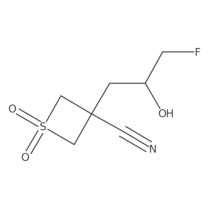 3-(3-Fluoro-2-hydroxypropyl)-1,1-dioxo-1lambda6-thietane-3-carbonitrile结构式