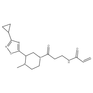 N-[3-[3-(3-Cyclopropyl-1,2,4-oxadiazol-5-yl)-4-methylpiperazin-1-yl]-3-oxopropyl]prop-2-enamide结构式