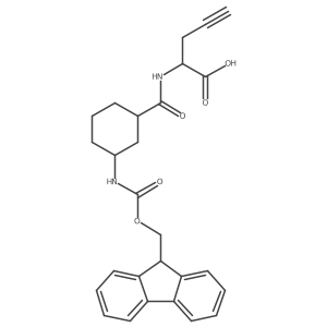 rac-2-{[(1R,3R)-3-({[(9H-fluoren-9-yl)methoxy]carbonyl}amino)cyclohexyl]formamido}pent-4-ynoic acid结构式