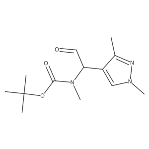 tert-butyl N-[1-(1,3-dimethyl-1H-pyrazol-4-yl)-2-oxoethyl]-N-methylcarbamate Structure