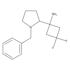 1-(1-Benzylpyrrolidin-2-yl)-3,3-difluorocyclobutan-1-amine结构式