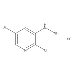 5-Bromo-2-chloro-3-hydrazineylpyridine hydrochloride结构式