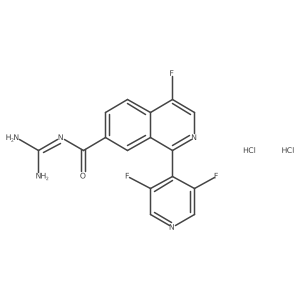 N-(diaminomethylidene)-1-(3,5-difluoropyridin-4-yl)-4-fluoroisoquinoline-7-carboxamide dihydrochloride结构式