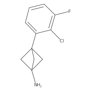 3-(2-Chloro-3-fluorophenyl)bicyclo[1.1.1]pentan-1-amine结构式