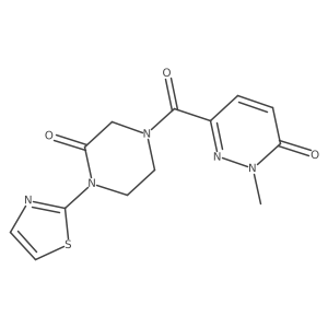 2-methyl-6-(3-oxo-4-(thiazol-2-yl)piperazine-1-carbonyl)pyridazin-3(2H)-one结构式