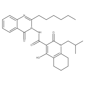N-(2-hexyl-4-oxoquinazolin-3-yl)-2-hydroxy-1-(2-methylpropyl)-4-oxo-5,6,7,8-tetrahydroquinoline-3-carboxamide Structure