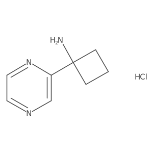 1-Pyrazin-2-ylcyclobutan-1-amine;hydrochloride结构式