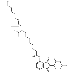 tert-butyl N-[2-[2-(2-aminoethoxy)ethoxy]ethyl]-N-[2-[2-[2-[[2-(2,6-dioxo-3-piperidyl)-1,3-dioxo-isoindolin-4-yl]amino]-2-oxo-ethoxy]ethoxy]ethyl]carbamate结构式
