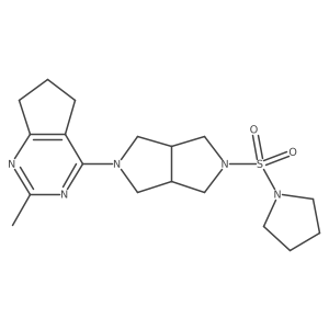 1-[(5-{2-methyl-5H,6H,7H-cyclopenta[d]pyrimidin-4-yl}-octahydropyrrolo[3,4-c]pyrrol-2-yl)sulfonyl]pyrrolidine Structure