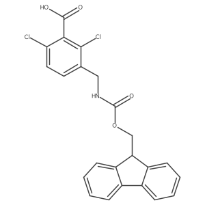 2,6-dichloro-3-[({[(9H-fluoren-9-yl)methoxy]carbonyl}amino)methyl]benzoic acid结构式