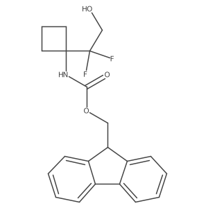 (9H-fluoren-9-yl)methyl N-[1-(1,1-difluoro-2-hydroxyethyl)cyclobutyl]carbamate结构式