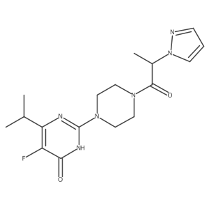 5-fluoro-6-(propan-2-yl)-2-{4-[2-(1H-pyrazol-1-yl)propanoyl]piperazin-1-yl}-3,4-dihydropyrimidin-4-one Structure