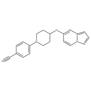 4-(4-{Pyrazolo[1,5-a]pyrimidin-5-yloxy}piperidin-1-yl)benzonitrile Structure