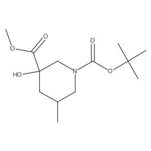 O1-tert-butyl O3-methyl 3-hydroxy-5-methyl-piperidine-1,3-dicarboxylate Structure