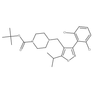 Tert-butyl 4-((3-(2,6-dichlorophenyl)-5-isopropylisoxazol-4-yl)methyl)piperazine-1-carboxylate结构式