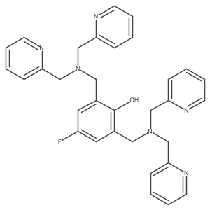 2,6-Bis((bis(pyridin-2-ylmethyl)amino)methyl)-4-fluorophenol Structure