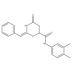N-(3,4-dimethylphenyl)-4-oxo-2-(phenylamino)-5,6-dihydro-4H-1,3-thiazine-6-carboxamide结构式