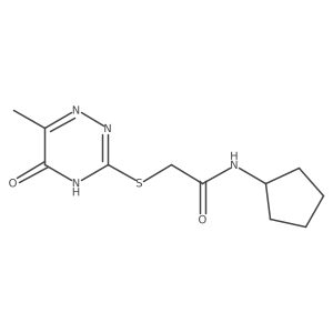 N-cyclopentyl-2-((6-methyl-5-oxo-4,5-dihydro-1,2,4-triazin-3-yl)thio)acetamide Structure