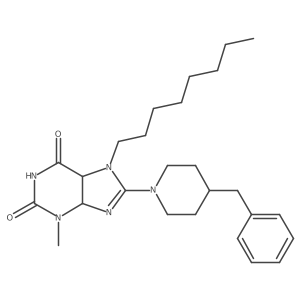 8-(4-Benzylpiperidin-1-yl)-3-methyl-7-octyl-4,5-dihydropurine-2,6-dione结构式