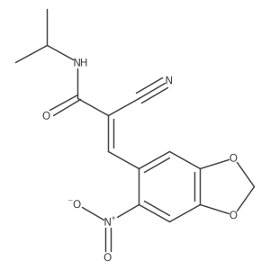 (Z)-2-Cyano-3-(6-nitro-1,3-benzodioxol-5-yl)-N-propan-2-ylprop-2-enamide结构式