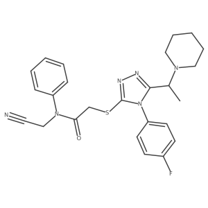 N-(cyanomethyl)-2-{[4-(4-fluorophenyl)-5-[1-(piperidin-1-yl)ethyl]-4H-1,2,4-triazol-3-yl]sulfanyl}-N-phenylacetamide Structure