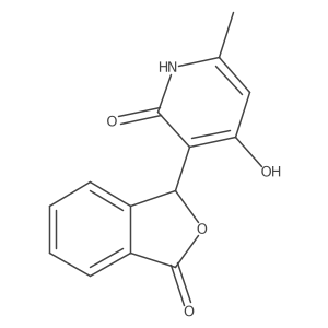 4-hydroxy-6-methyl-3-(3-oxo-1,3-dihydroisobenzofuran-1-yl)pyridin-2(1H)-one结构式